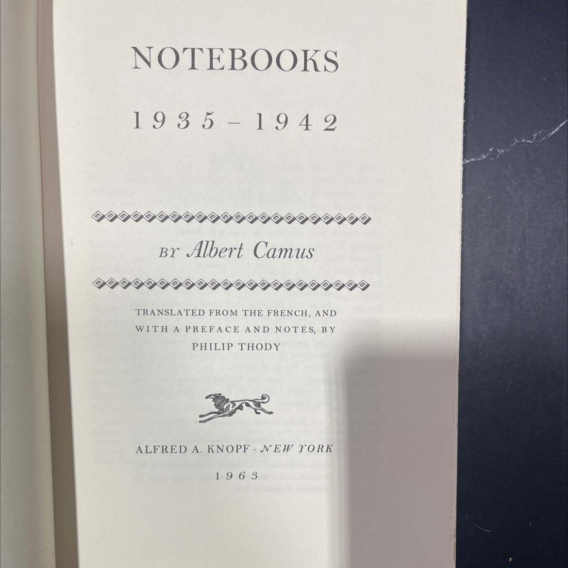 notebooks 1935 1942 book, by Albert Camus, 1963 Hardcover image 2