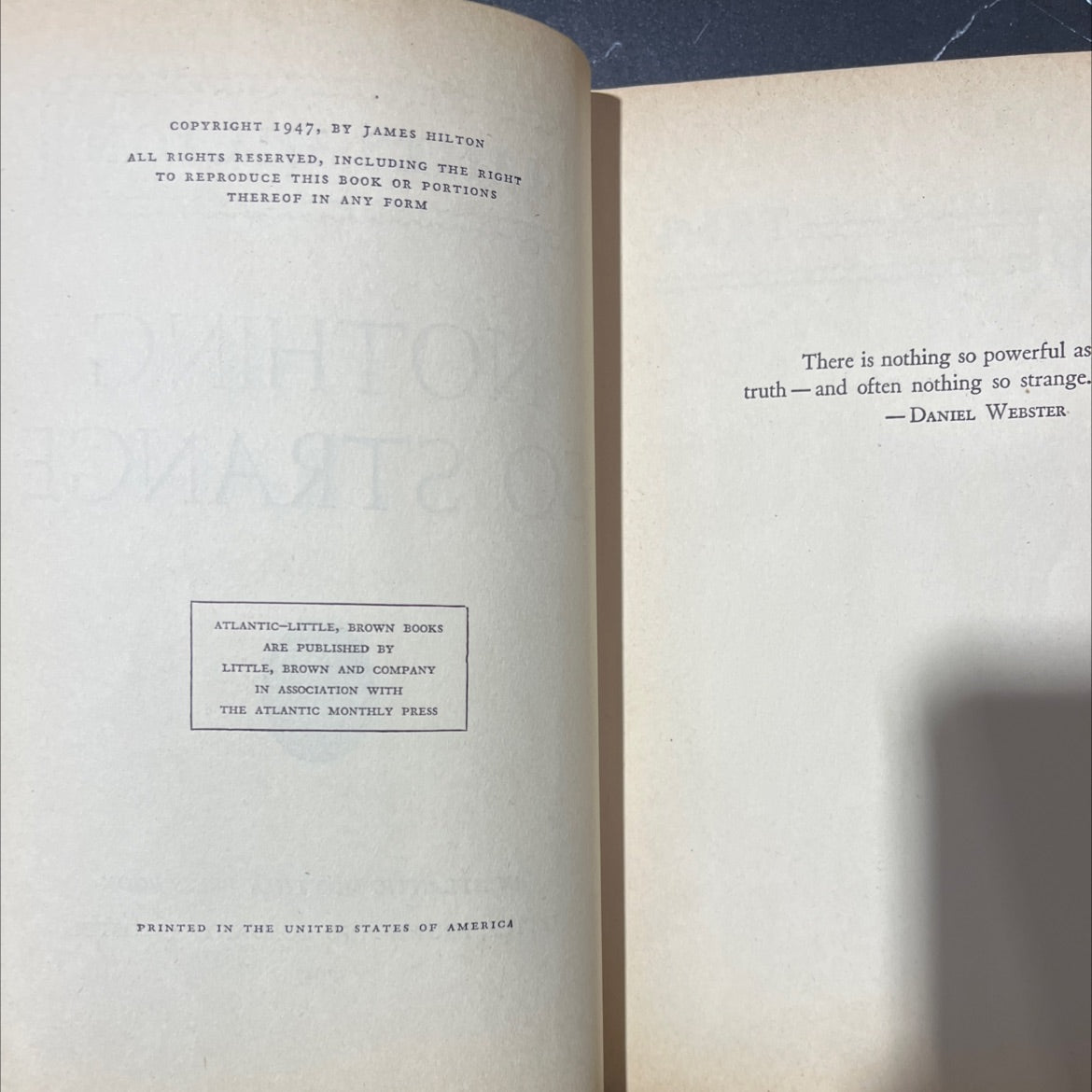 nothing so strange book, by james hilton, 1947 Hardcover image 3