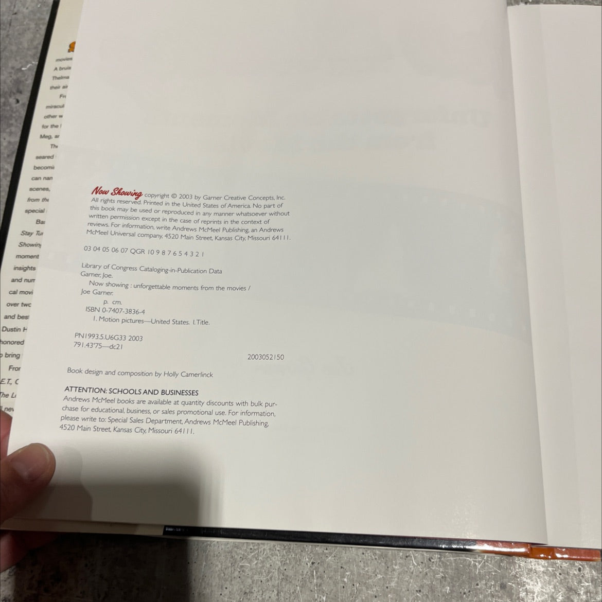 now showing: unforgettable moments from the movies book, by joe garner, 2003 Hardcover image 3