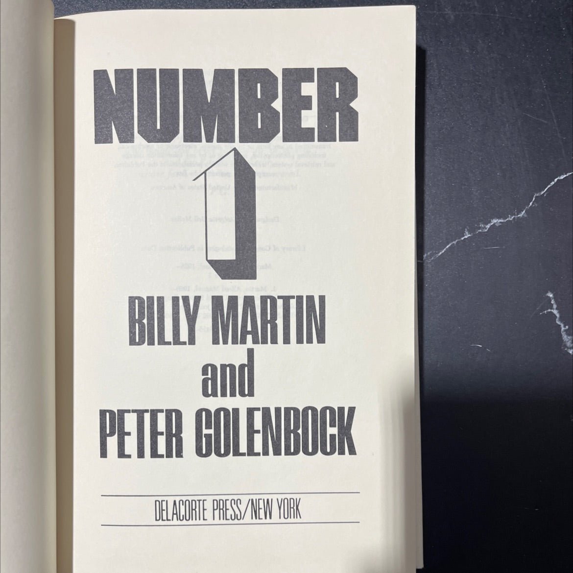 number 1 book, by billy martin and peter golenbock, 1980 Hardcover image 2