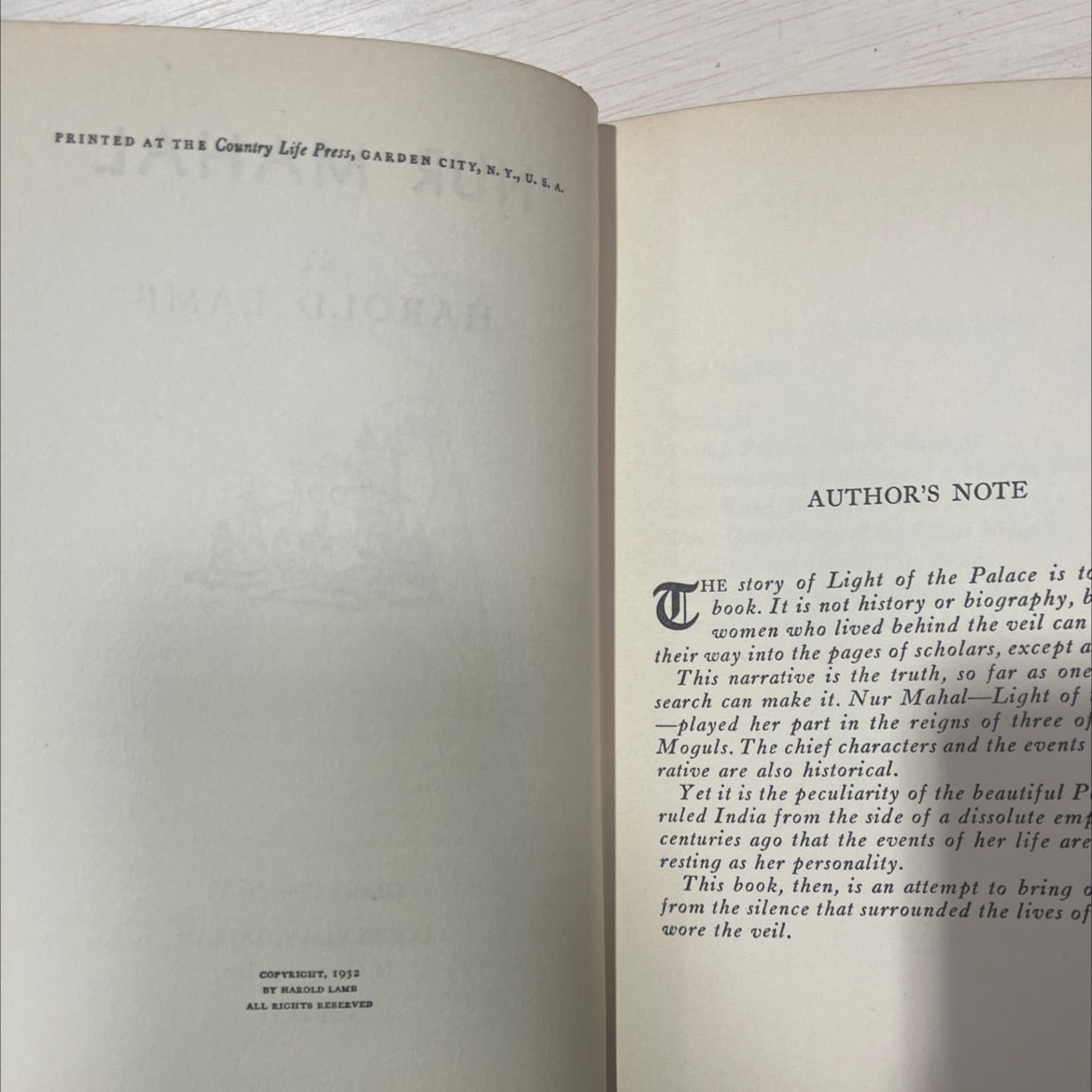 nur mahal book, by harold lamb, 1935 Hardcover, Antique image 3