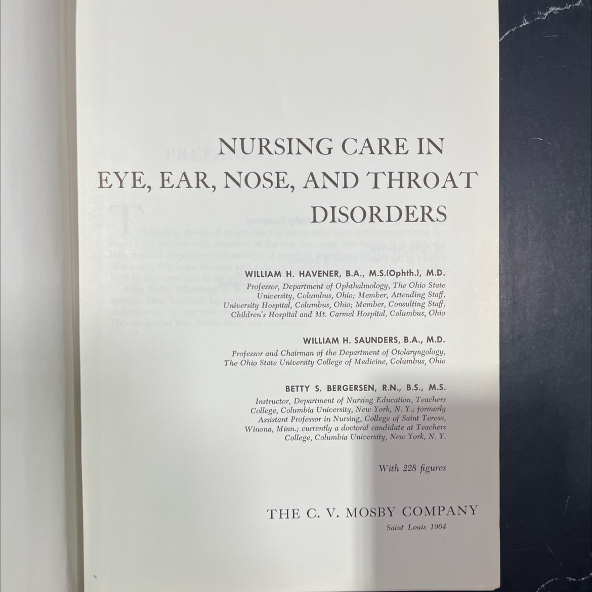 nursing care in eye, ear, nose, and throat disorders book, by william h. havener, william h. saunders, betty s. image 2