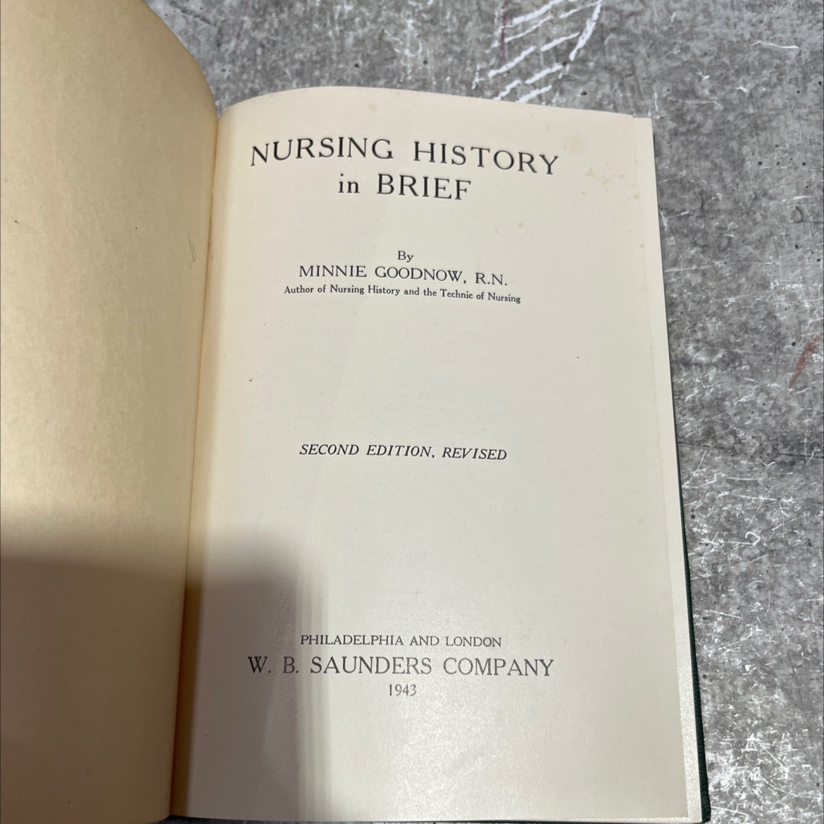 nursing history in brief book, by minnie goodnow, r.n., 1943 Hardcover image 2