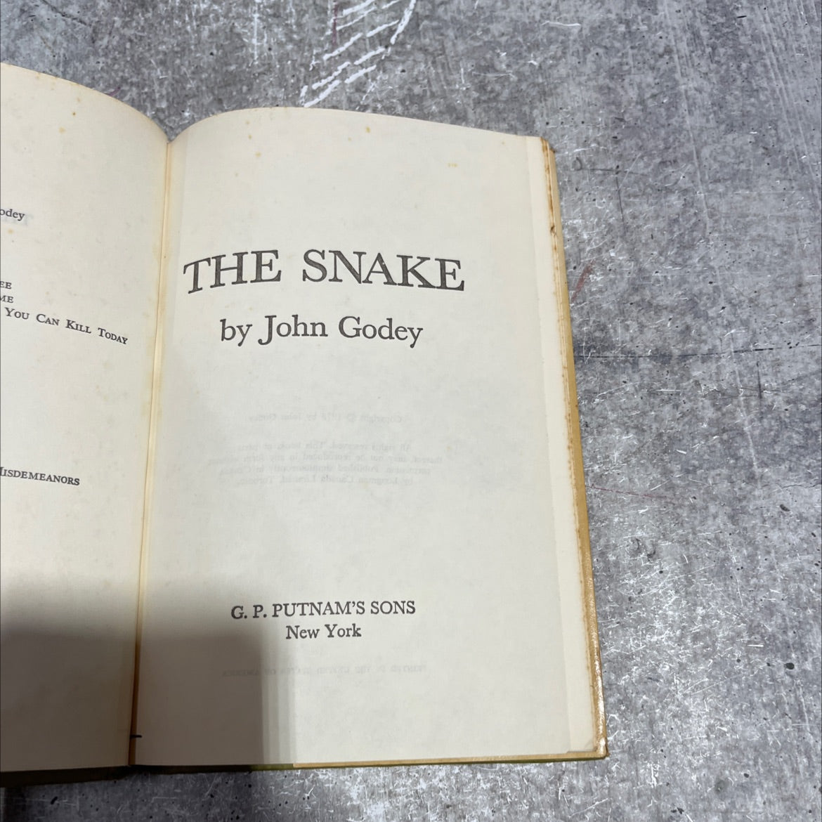 odey ee me you can kill today the snake book, by John Godey, 1978 Hardcover image 2