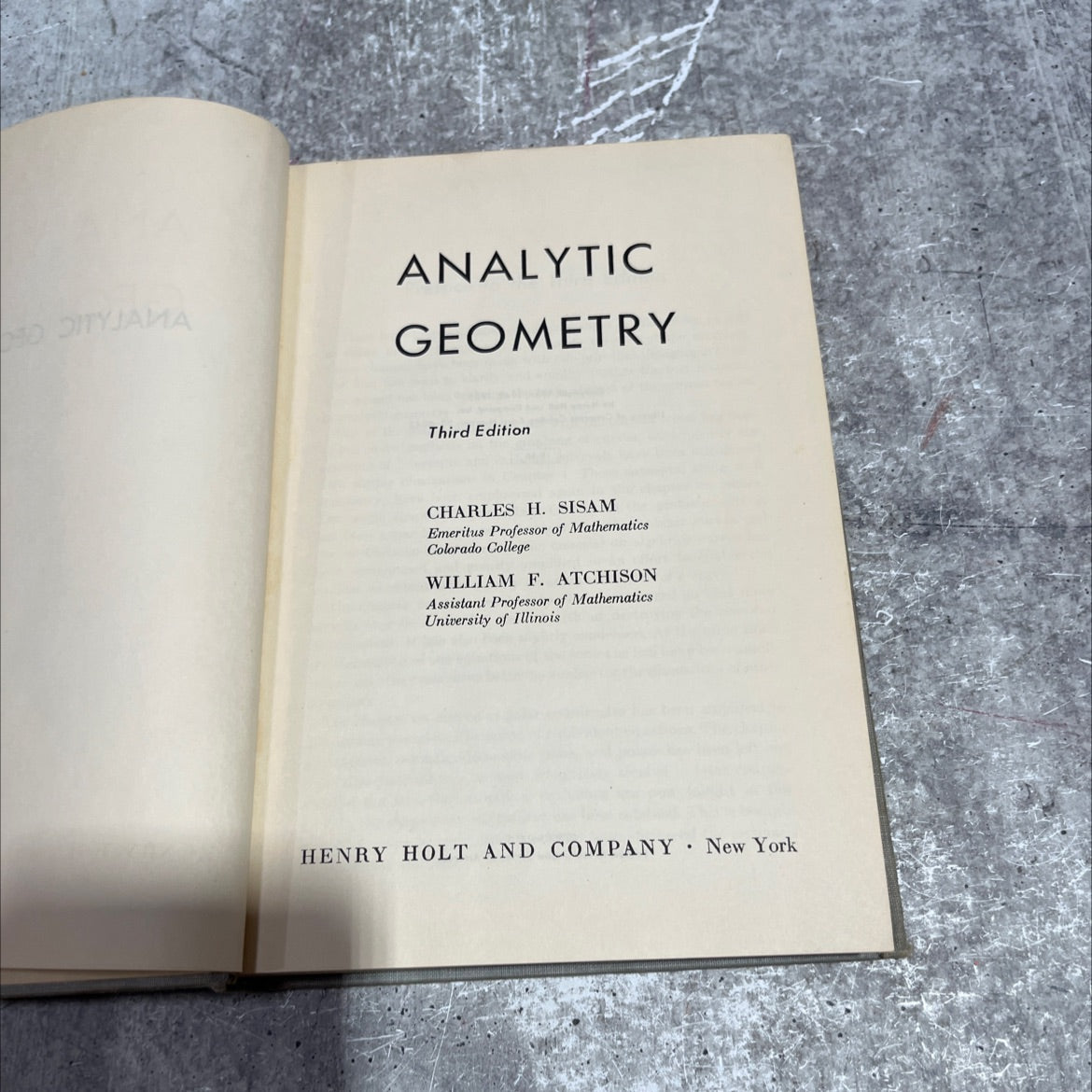 odity jama analytic geometry book, by charles h. sisam, william f. atchison, 1955 Hardcover image 2