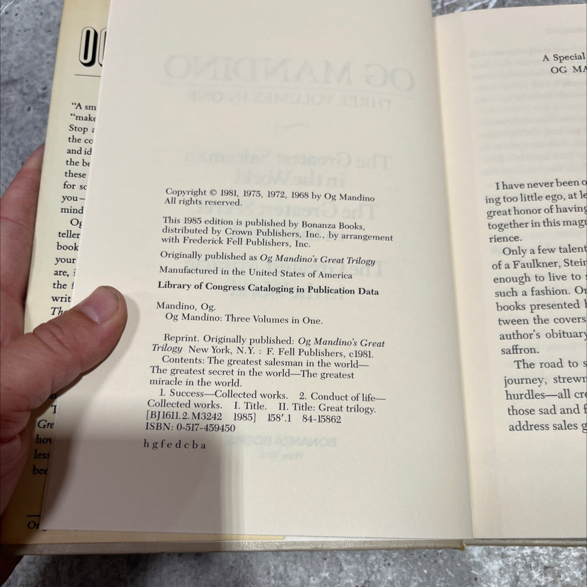 og mandino three volumes in one book, by Og Mandino, 1985 Hardcover image 3
