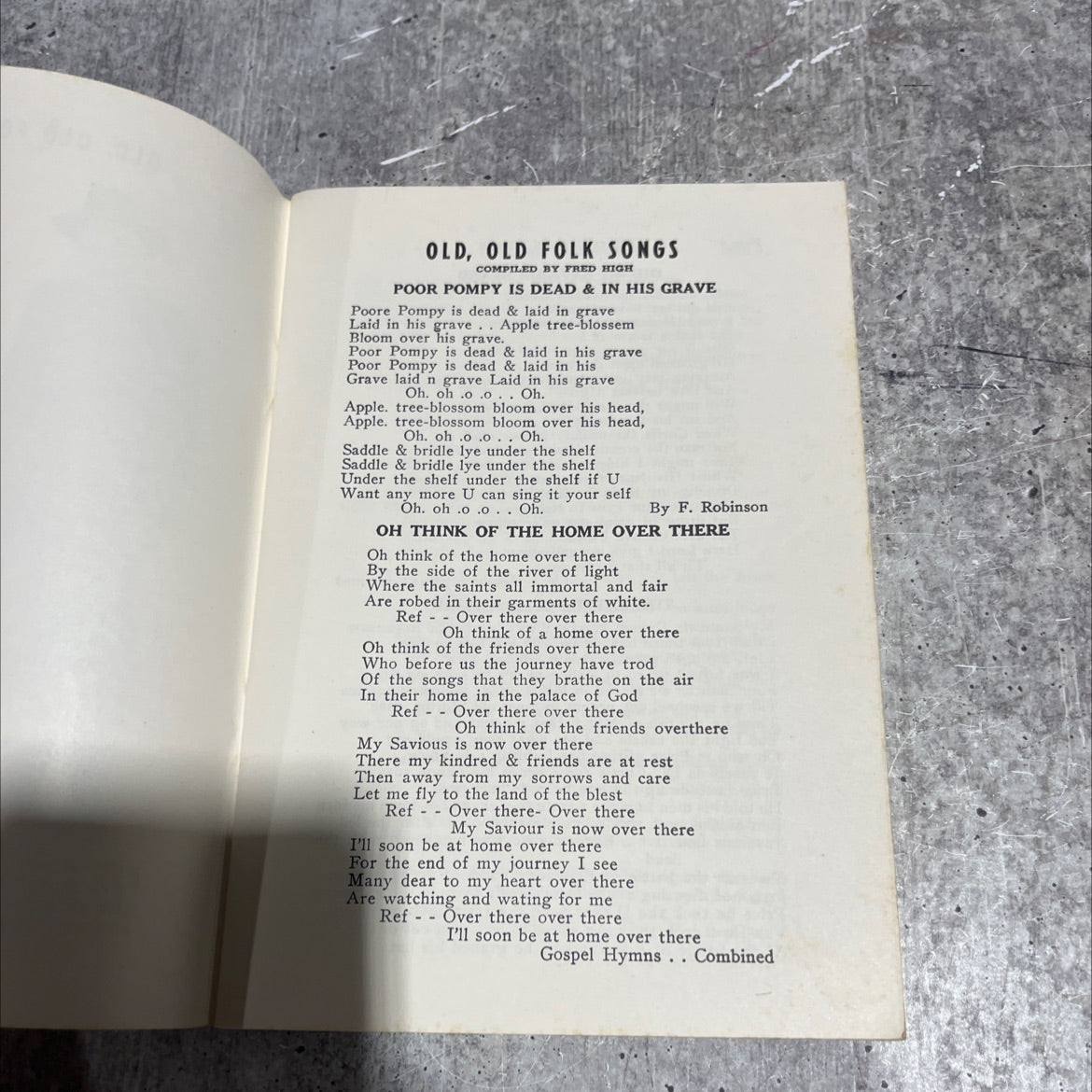old, old folk songs book, by Fred High, 2023 Paperback image 3