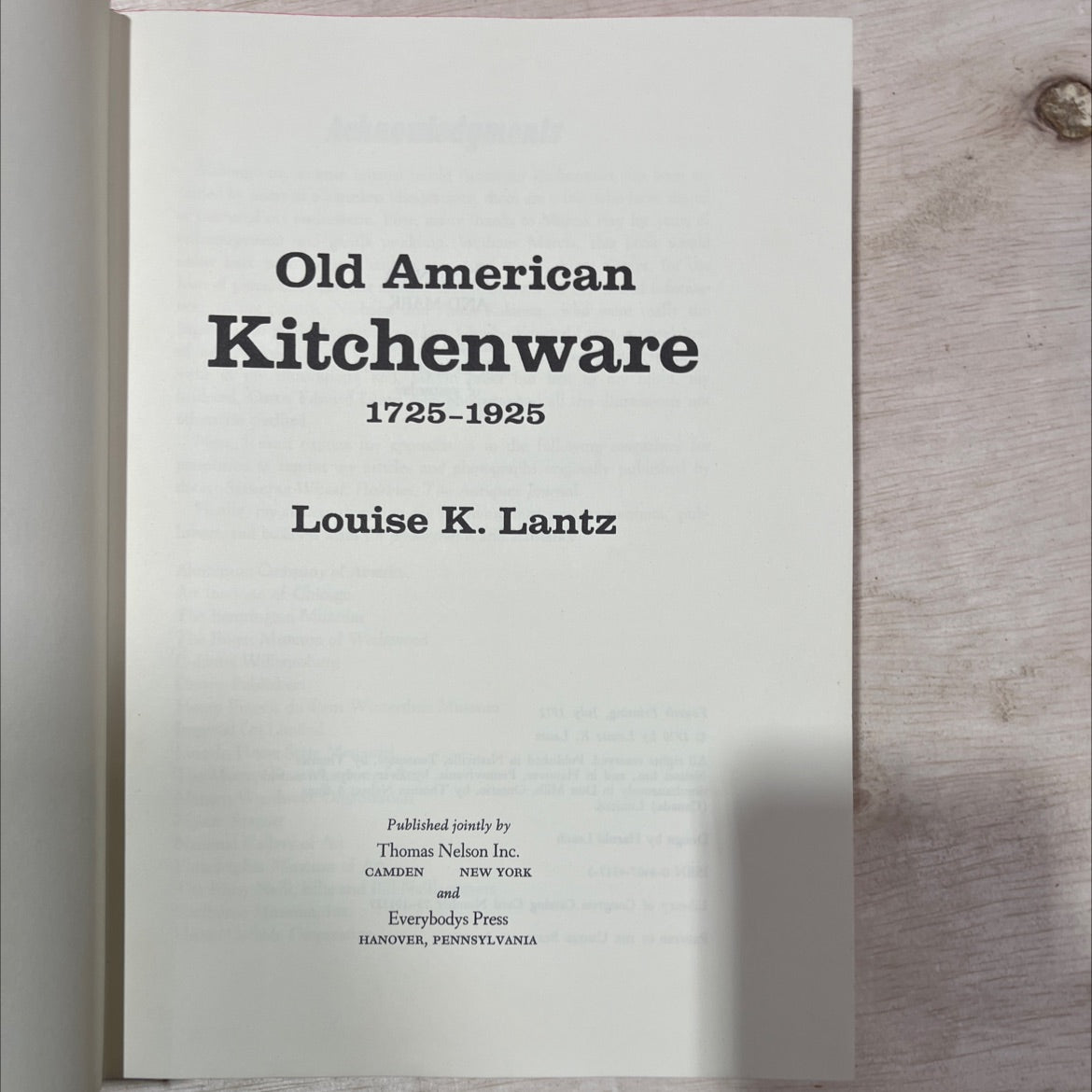 old american kitchenware 1725-1925 book, by louise k. lantz, 1972 Hardcover, Vintage image 2
