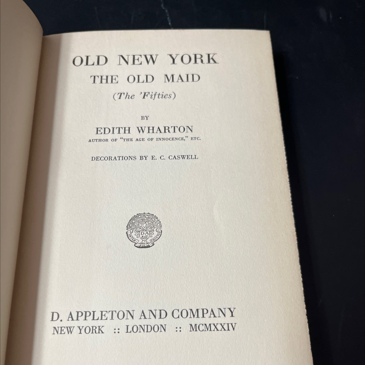 old new york the old maid (the 'fifties) book, by edith wharton, 1924 Hardcover image 2