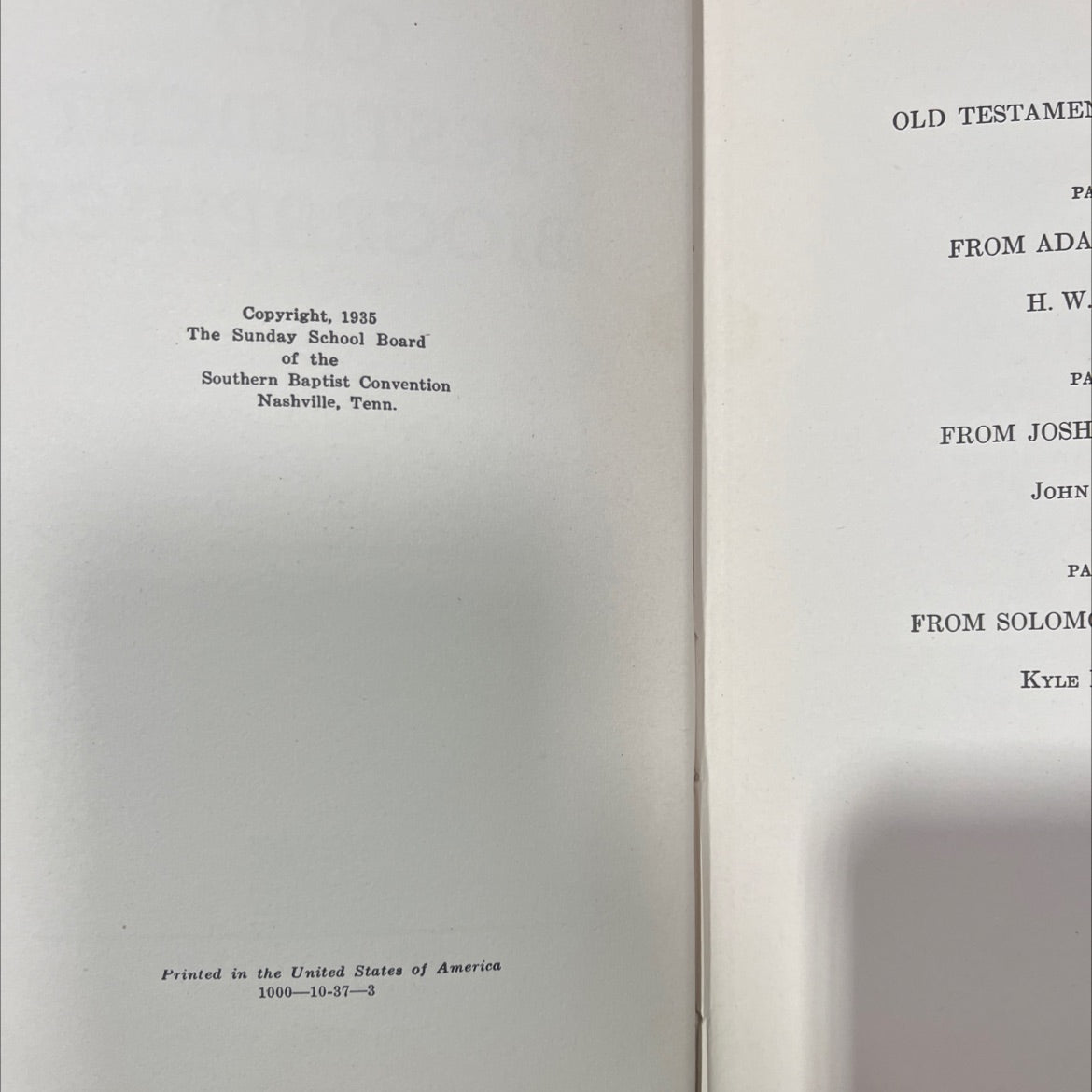 old testament biographies book, by h. w. tribble, john l. hill, kyle m. yates, 1935 Hardcover image 3