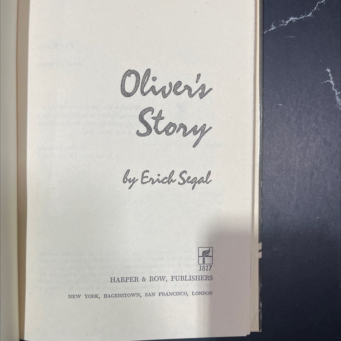 oliver's story book, by Erich Segal, 1977 Hardcover image 2