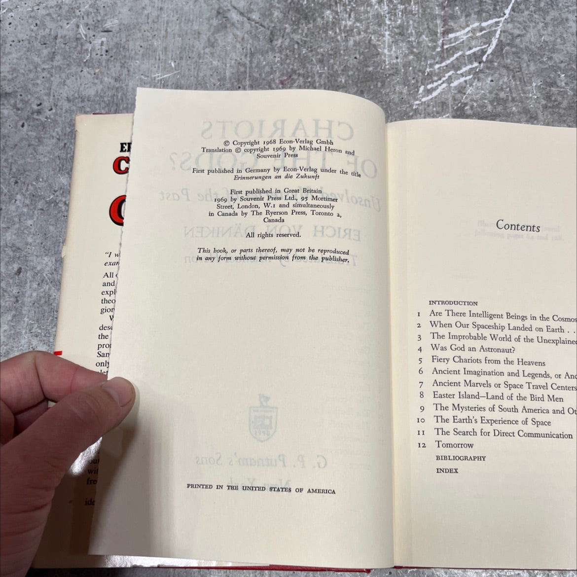 omadh chariots of the gods? unsolved mysteries of the past book, by erich von däniken, 1970 Hardcover image 3