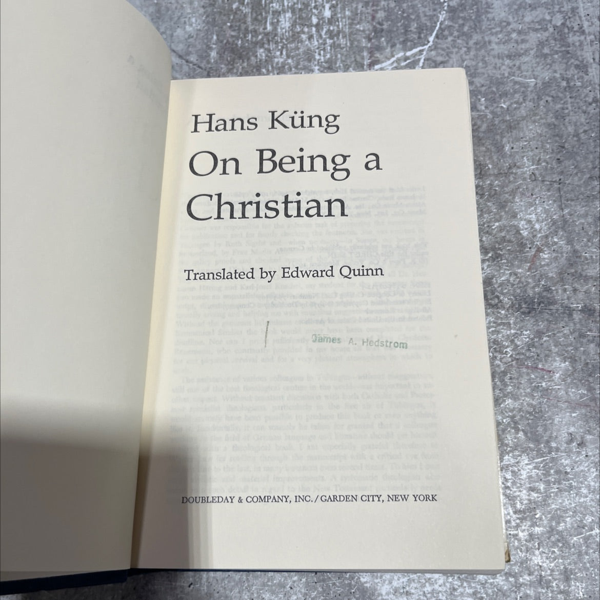 on being a christian book, by hans küng, 1976 Hardcover image 2