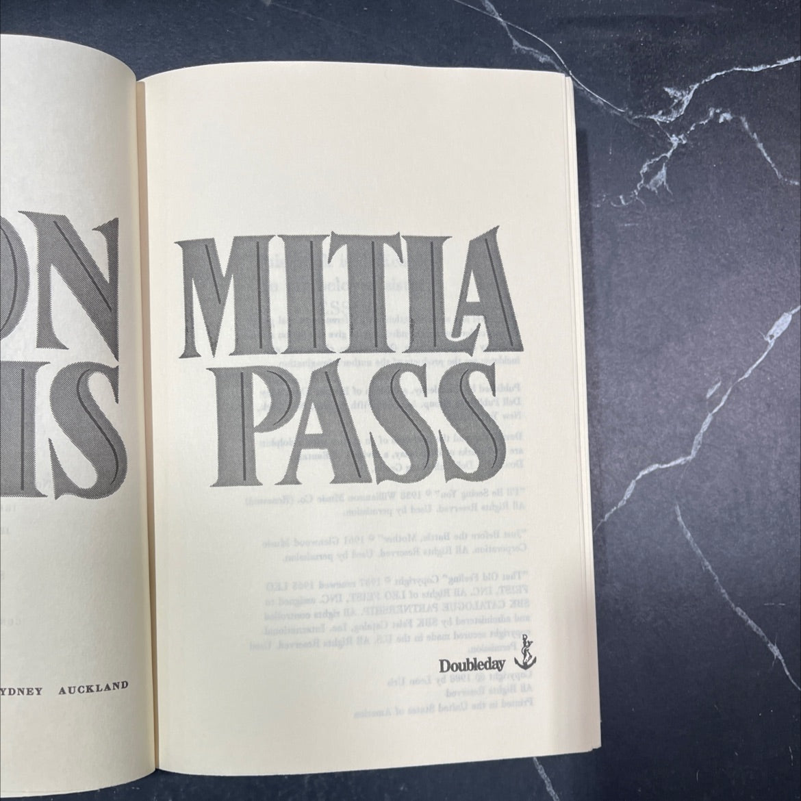 on mitia pass is ydney auckland book, by Leon Uris, 1988 Hardcover image 2