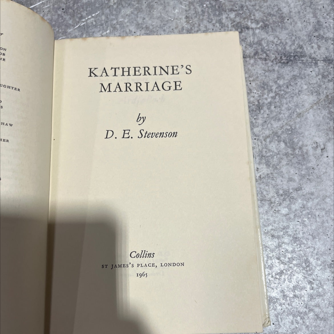 on ob e ughter haw katherine's marriage book, by d. e. stevenson, 1965 Hardcover image 2