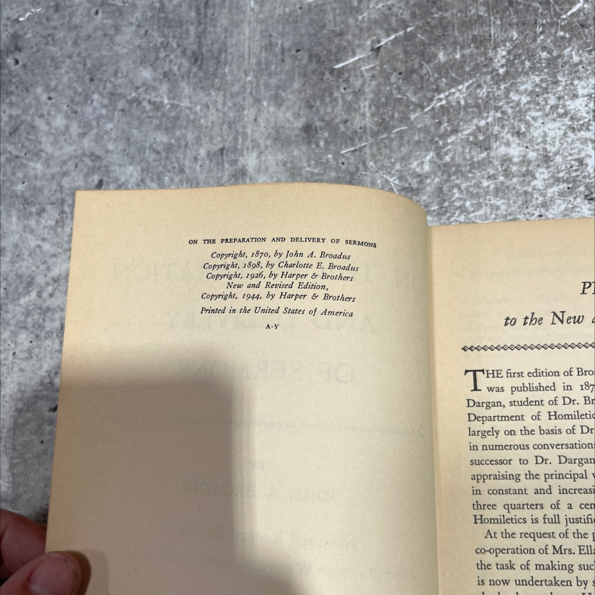 on the preparation and delivery of sermons book, by john a. broadus, 1944 Hardcover image 3