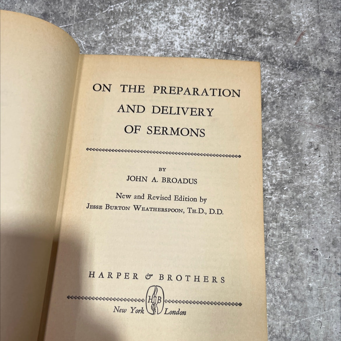 on the preparation and delivery of sermons book, by john a. broadus, 1944 Hardcover image 2