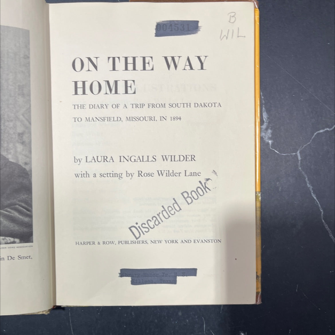 on the way home book, by laura ingalls wilder, 1962 Hardcover image 2