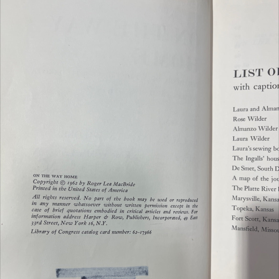 on the way home book, by laura ingalls wilder, 1962 Hardcover image 3
