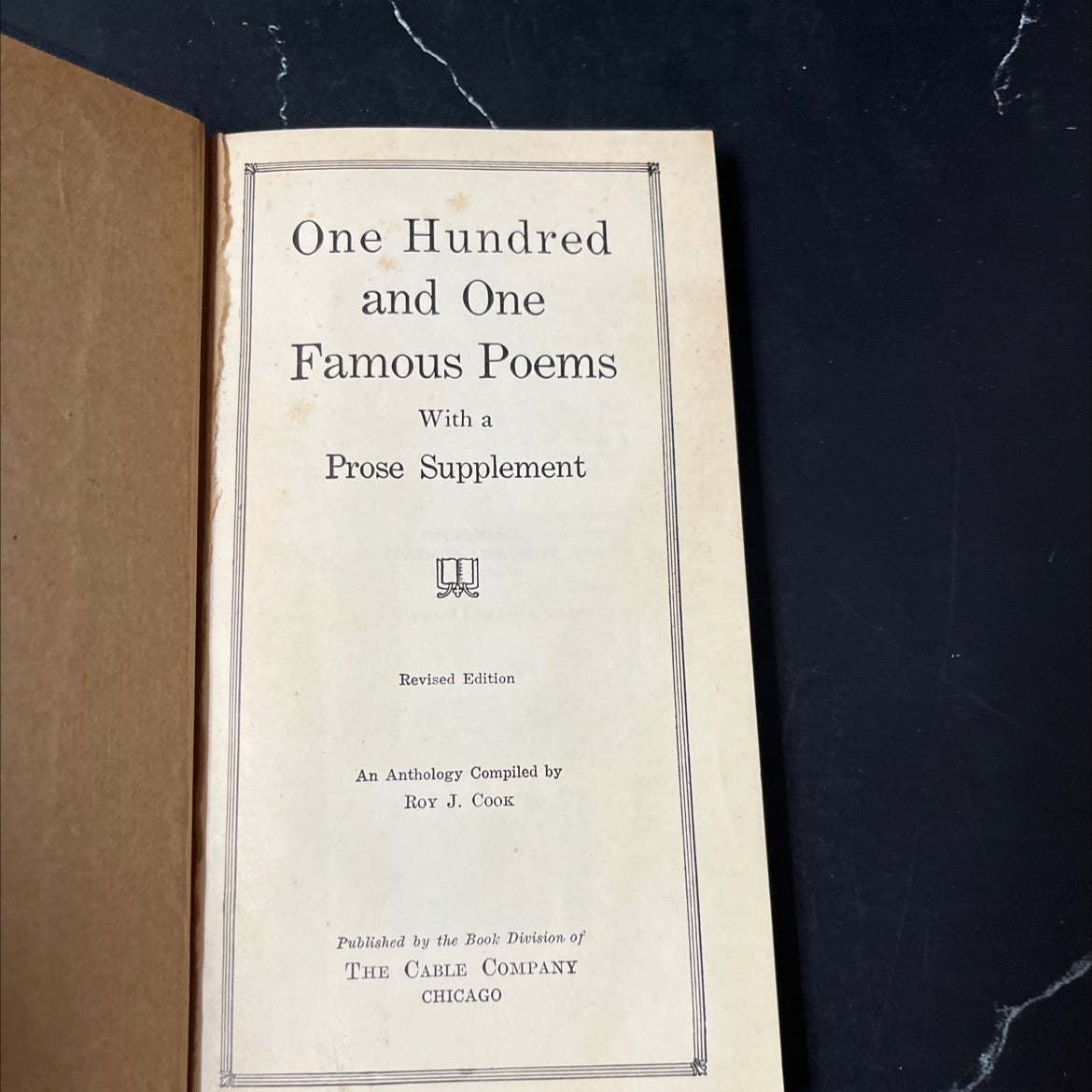 one hundred and one famous poems with a prose supplement book, by roy j. cook, 1929 Hardcover image 2