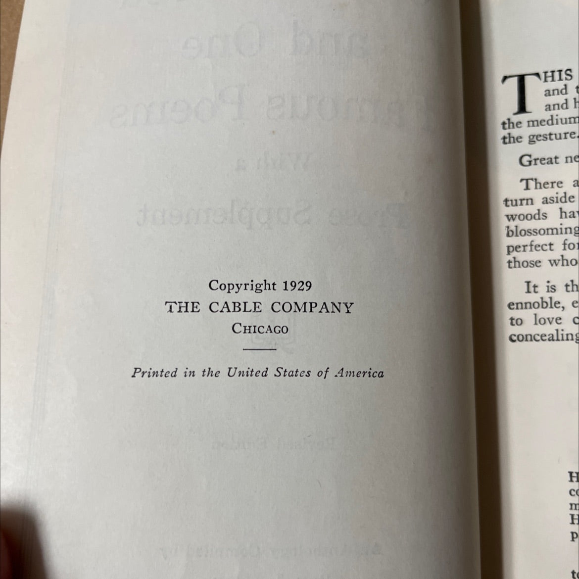 one hundred and one famous poems with a prose supplement book, by roy j. cook, 1929 Hardcover image 3