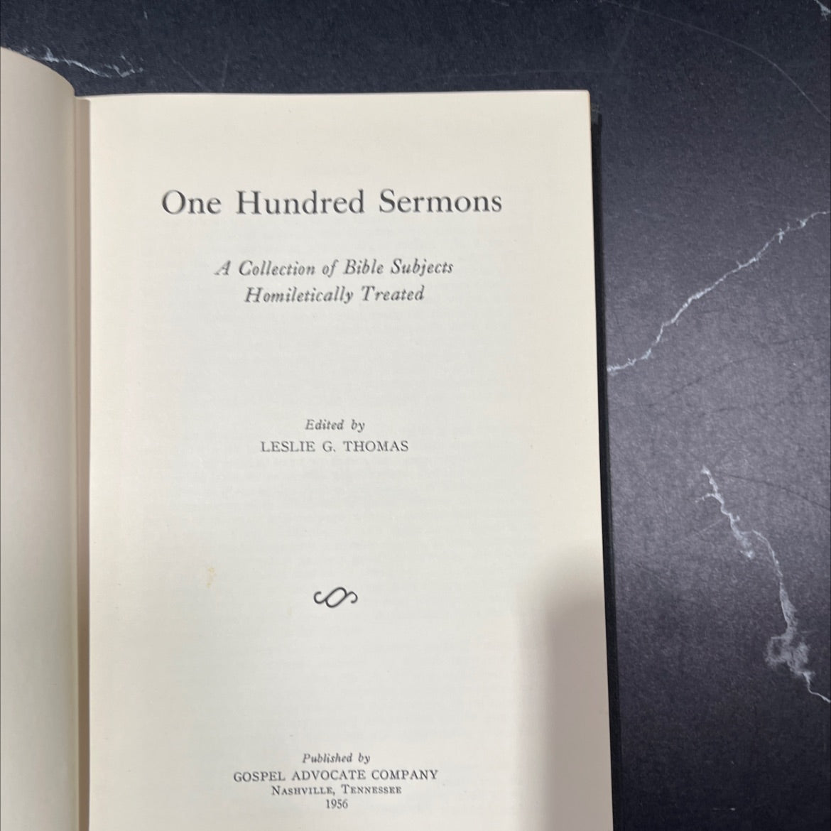 one hundred sermons a collection of bible subjects homiletically treated book, by leslie g. thomas, 1956 Hardcover image 2