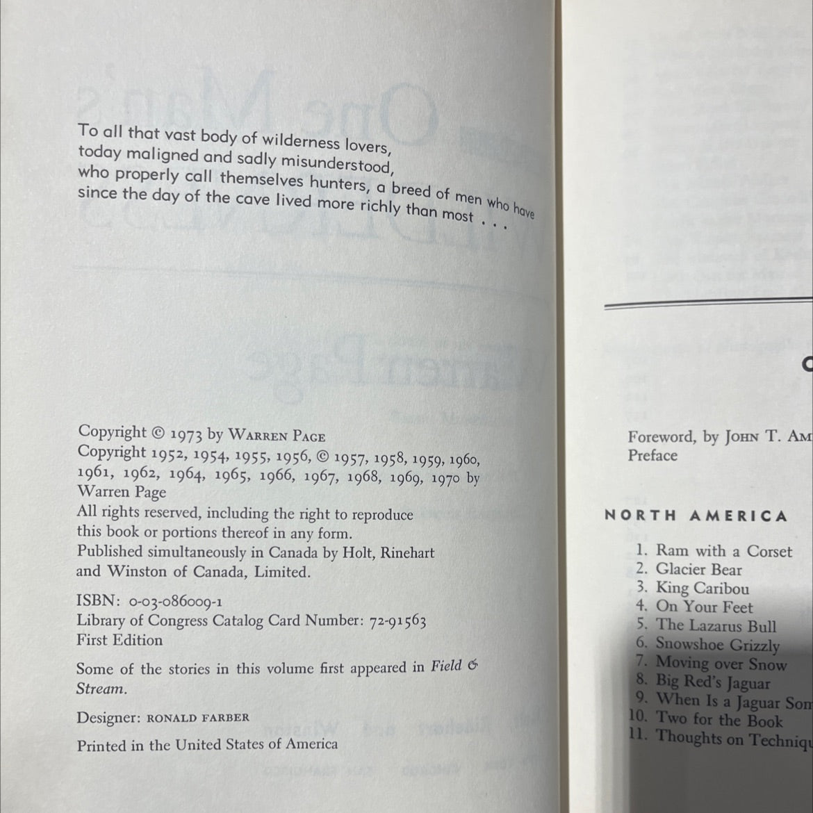 one man's wilderness book, by warren page, 1973 Hardcover image 3