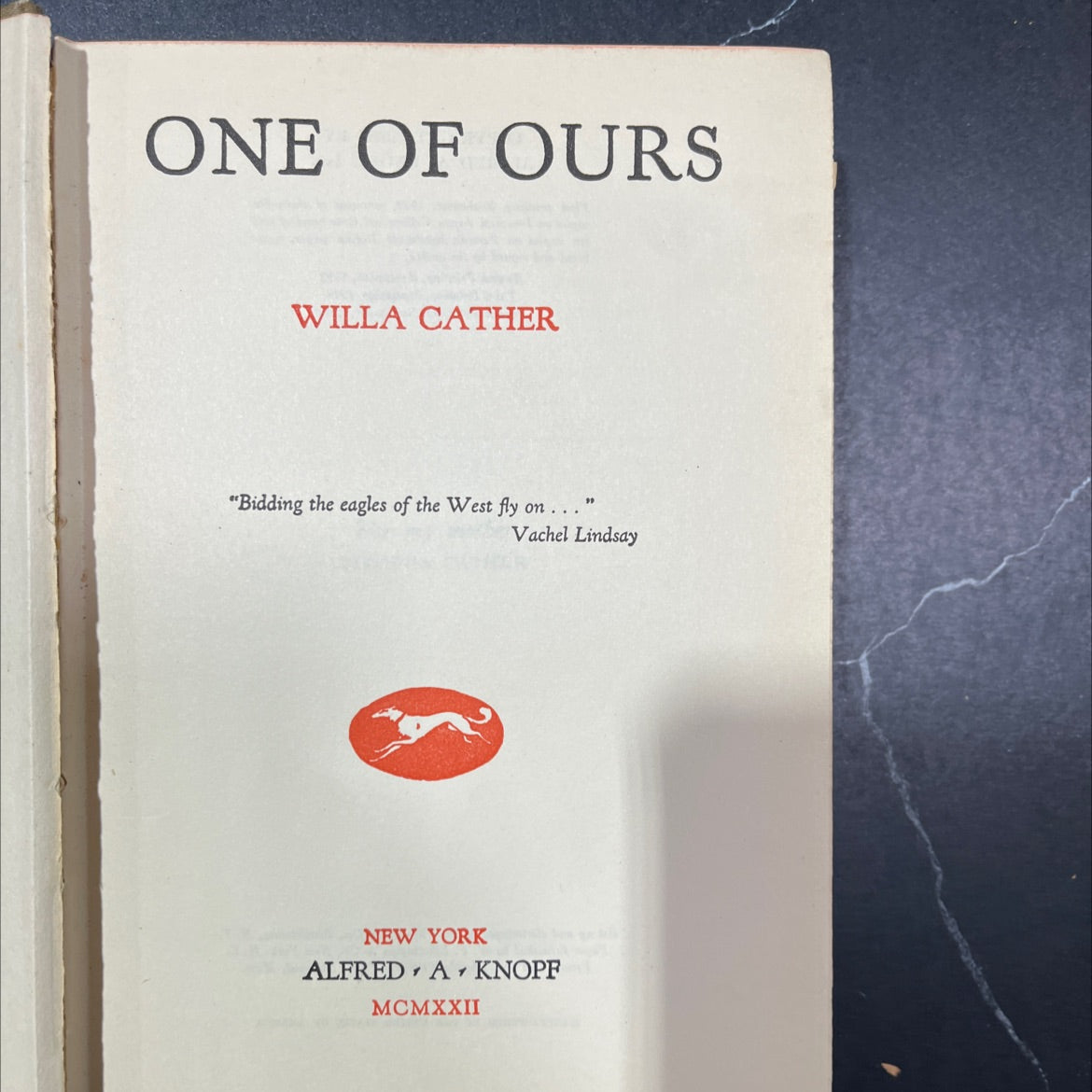 one of ours book, by Willa Cather, 1922 Hardcover, First Edition, Rare, Antique image 2