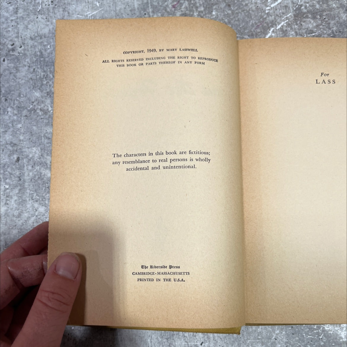 one on the house book, by mary lasswell, 1949 Hardcover image 3