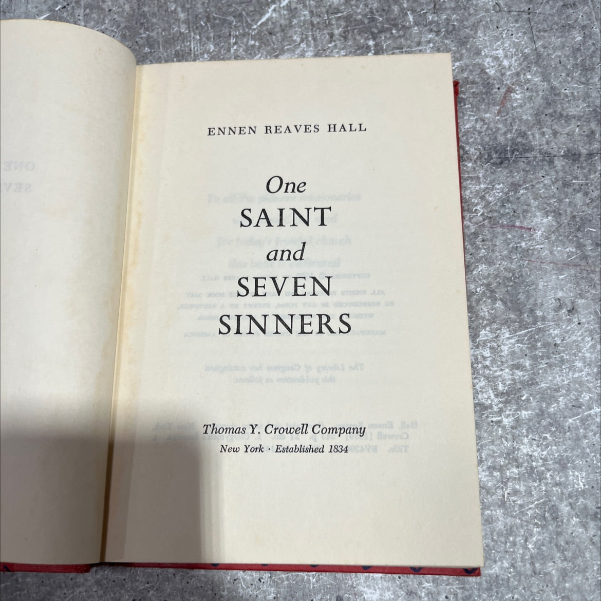 one saint and seven sinners book, by ennen reaves hall, 1959 Hardcover image 2