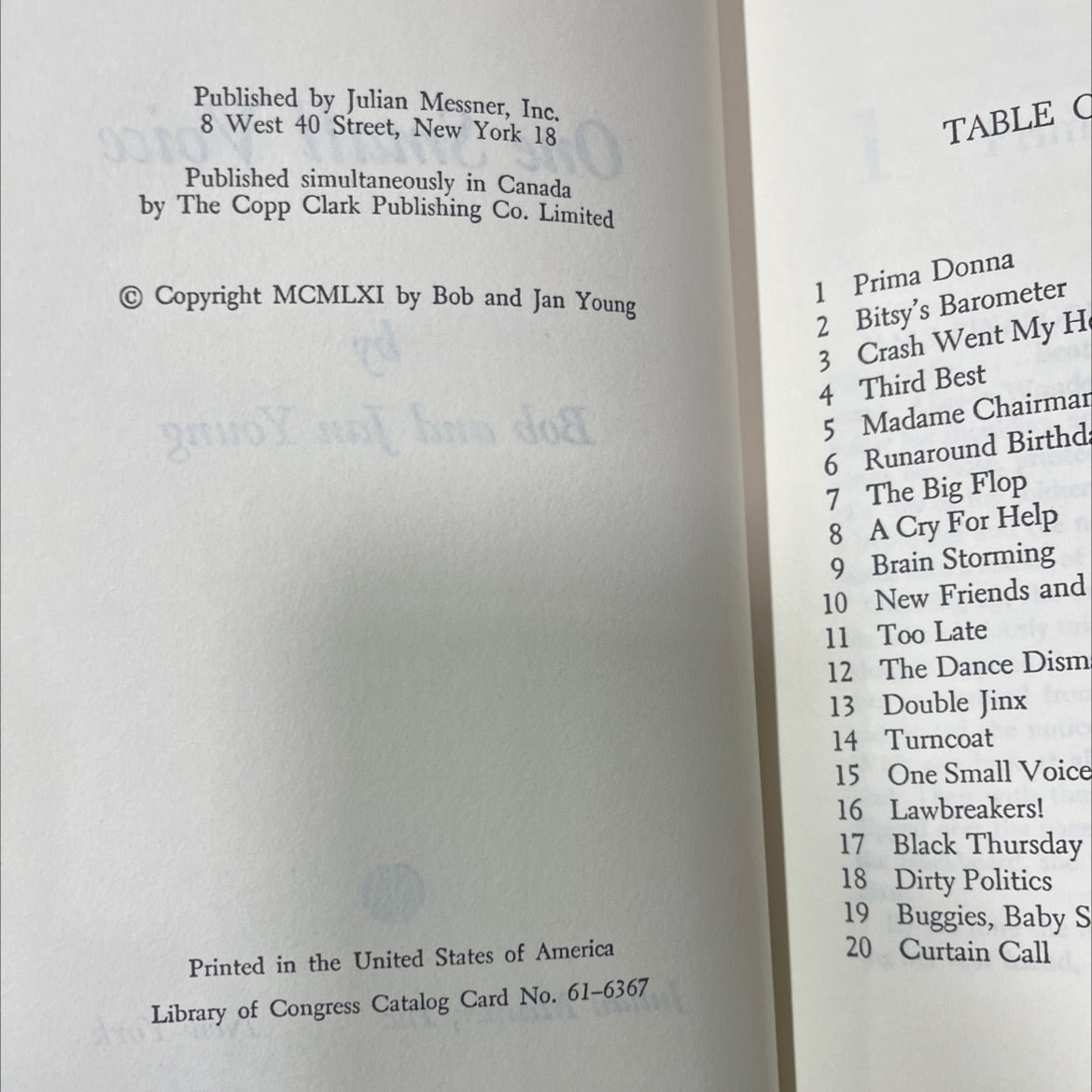 one small voice book, by Bob and Jan Young, 1961 Hardcover image 3