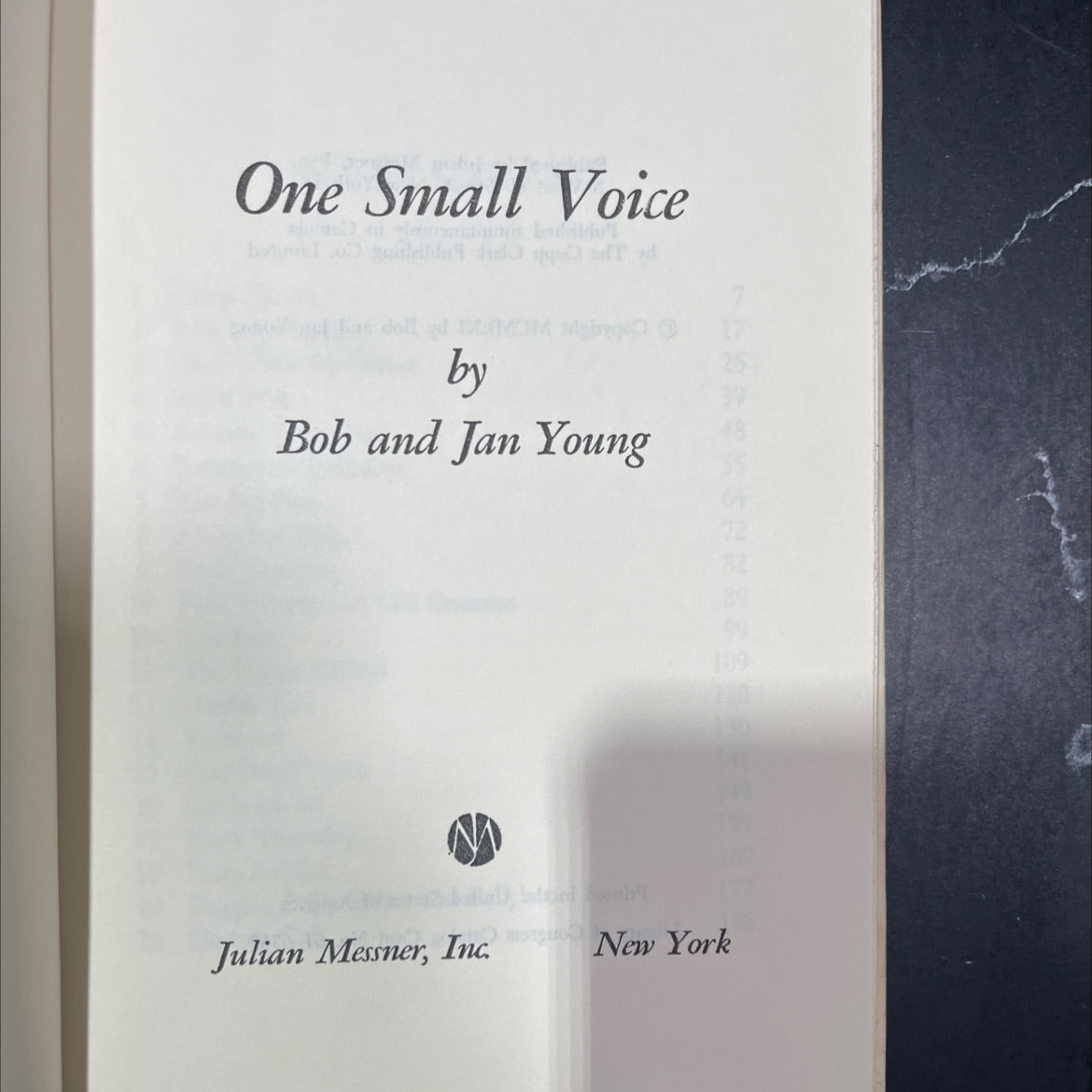 one small voice book, by Bob and Jan Young, 1961 Hardcover image 2