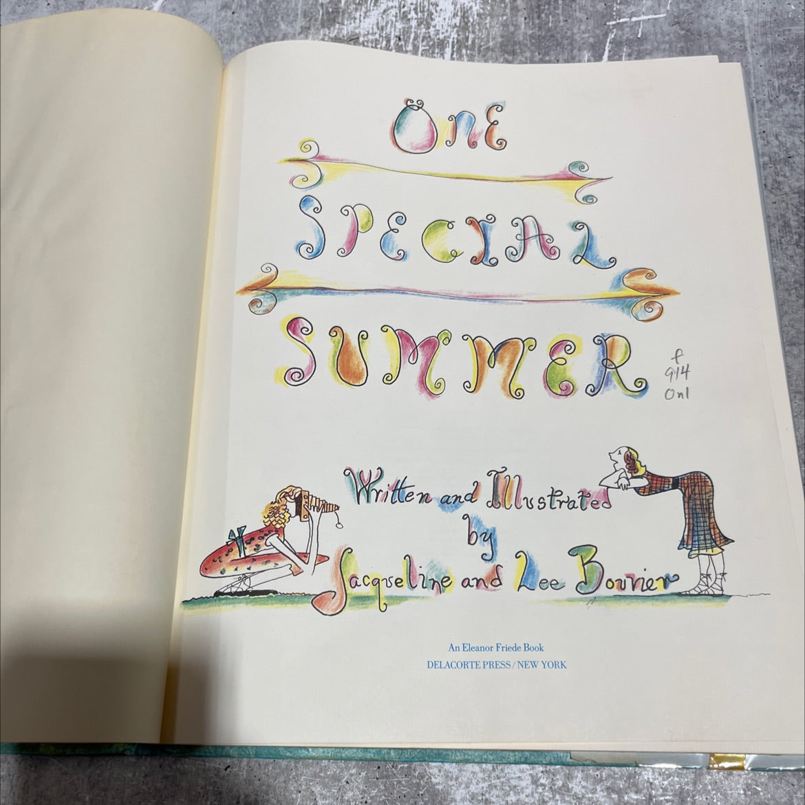 one special summer book, by Jacqueline and Dee Bonnier, 1974 Leather image 2