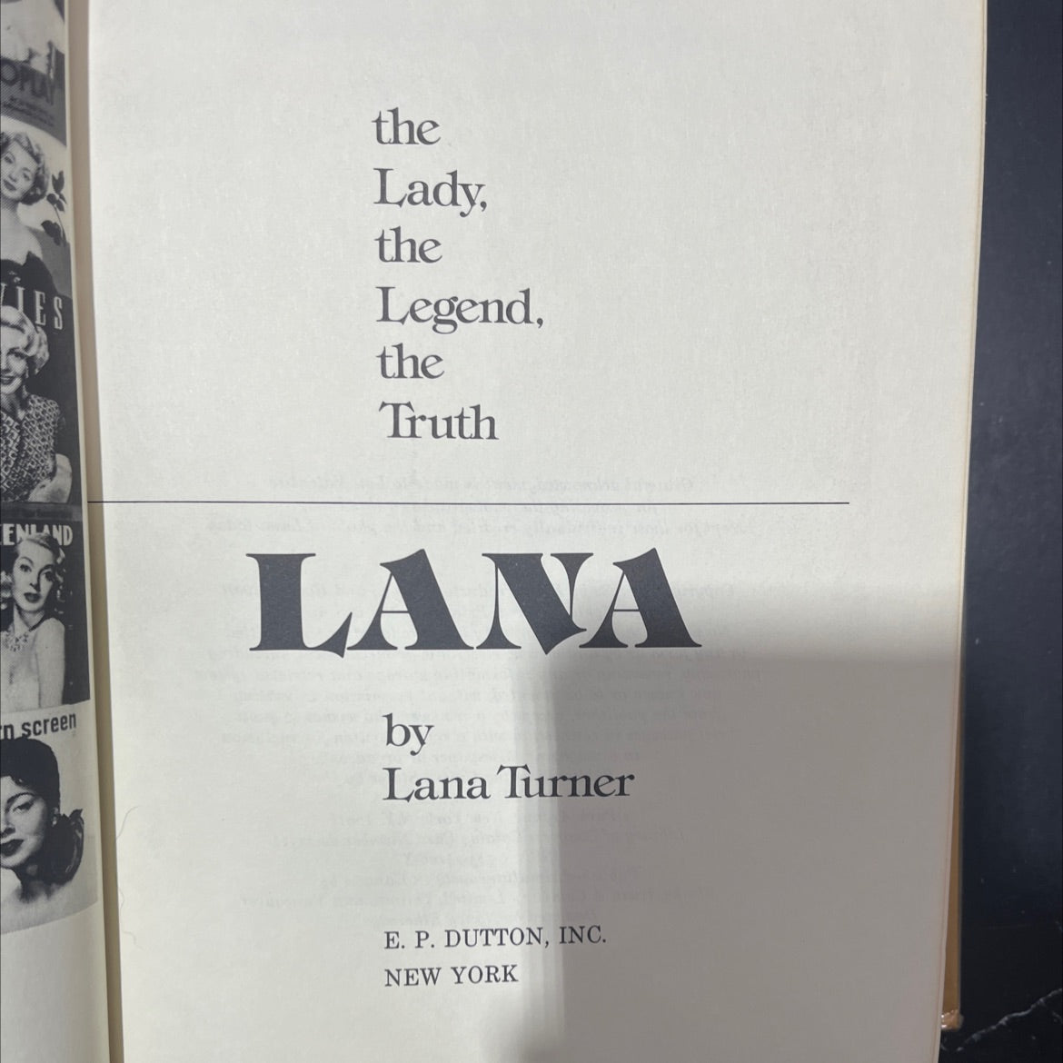opuy the lady, the legend, the truth book, by Lana Turner, 1982 Hardcover image 2