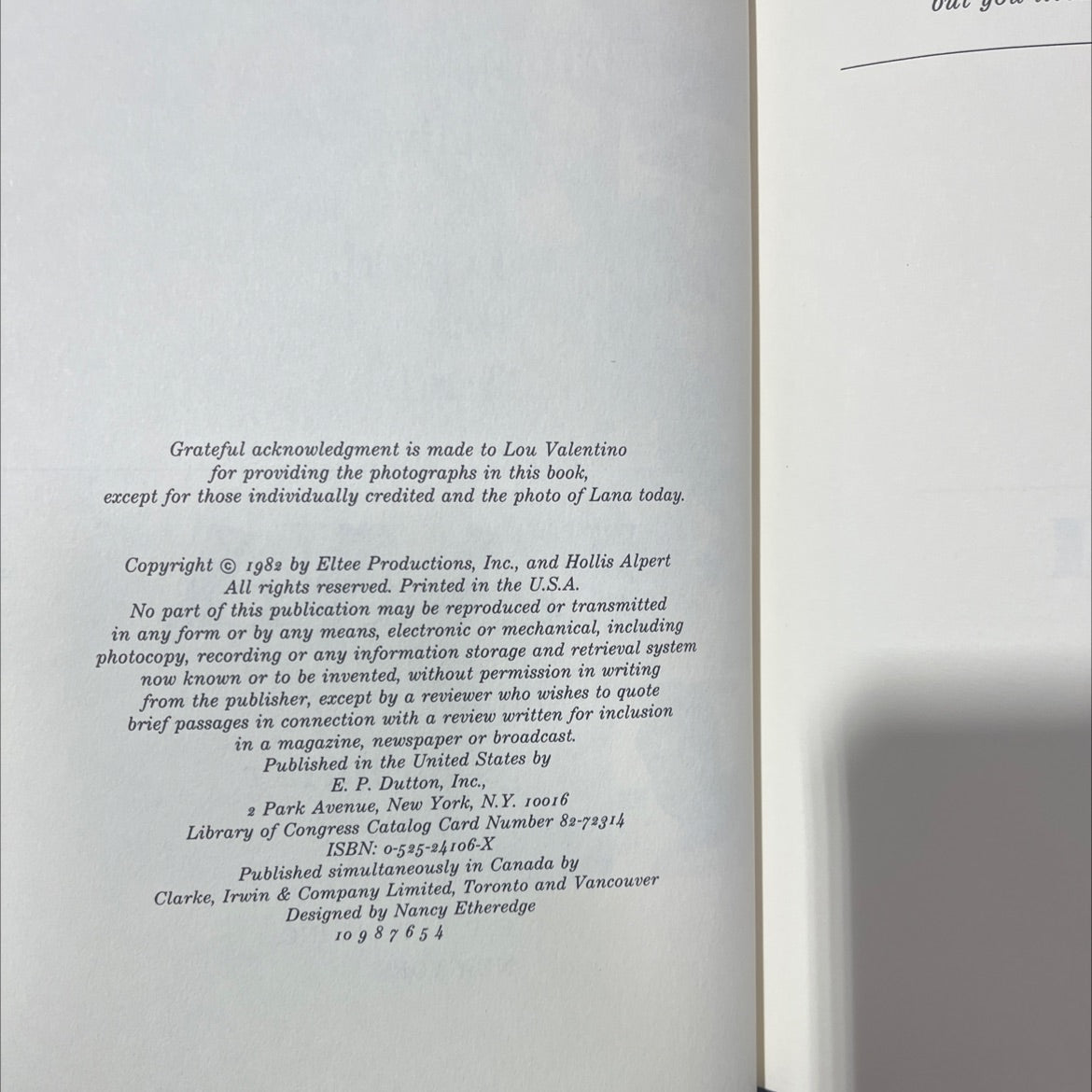 opuy the lady, the legend, the truth book, by Lana Turner, 1982 Hardcover image 3