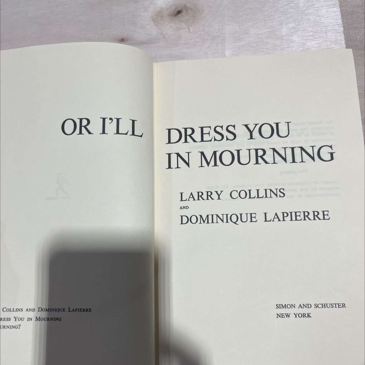 or i'll dress you in mourning book, by larry collins and dominique lapierre, 1968 Hardcover image 2