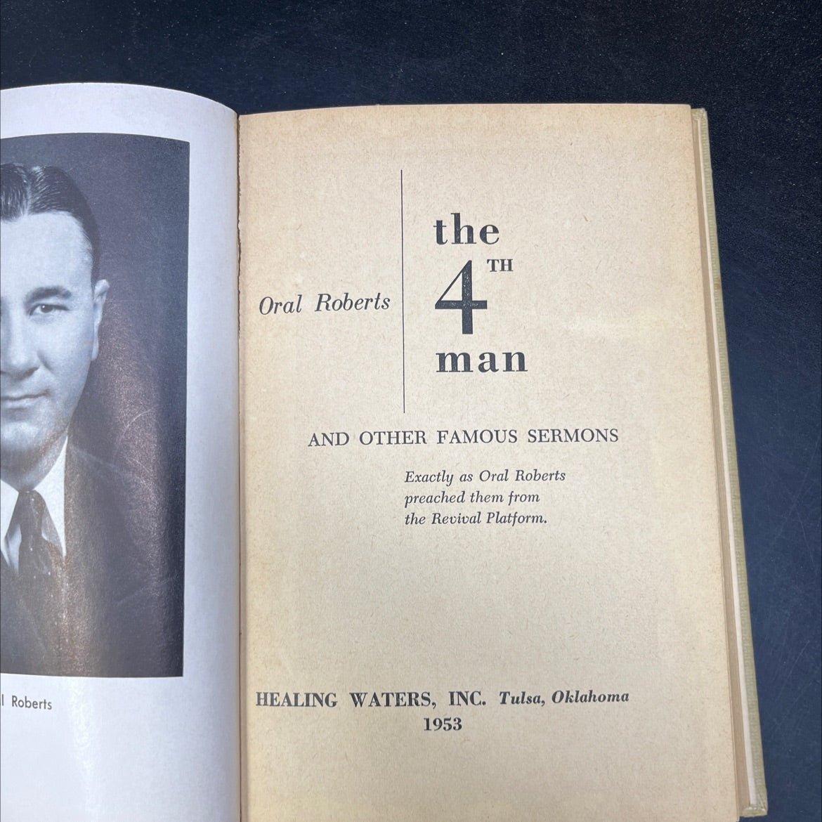 oral roberts the th 4\" man and other famous sermons book, by Oral Roberts, 1953 Hardcover image 2