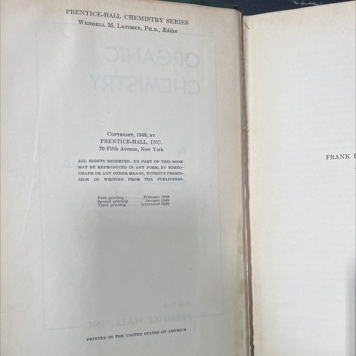 organic chemistry book, by ray q. brewster, 1948 Hardcover image 3