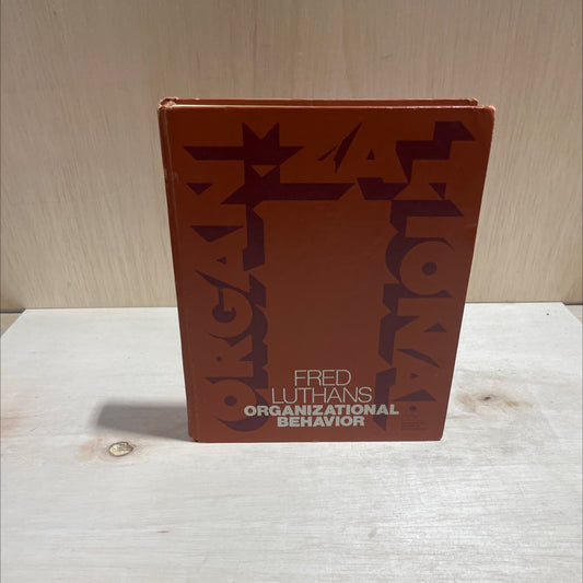 organizational behavior book, by fred luthans, 1981 Hardcover image 1