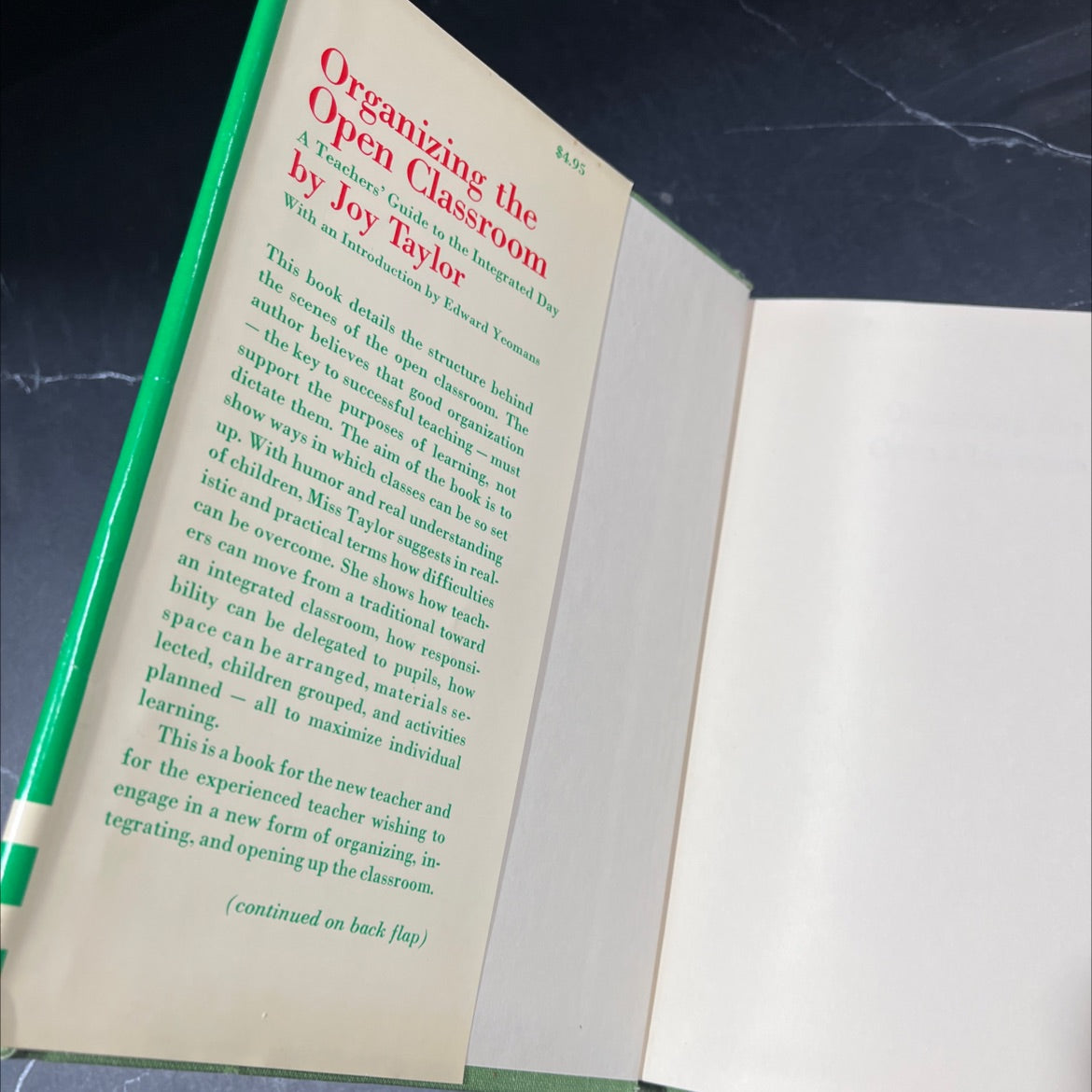 organizing the open classroom a teachers' guide to the integrated day book, by joy taylor, 1972 Hardcover image 4