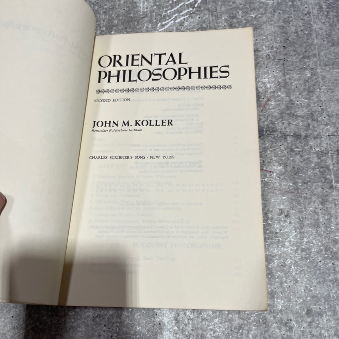 oriental philosophies book, by John M. Koller, 1985 Paperback image 2