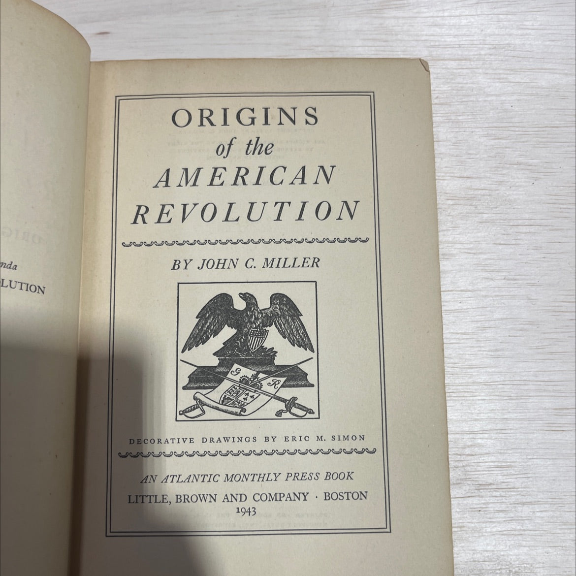origins of the american revolution book, by john c. miller, 1943 Hardcover image 2