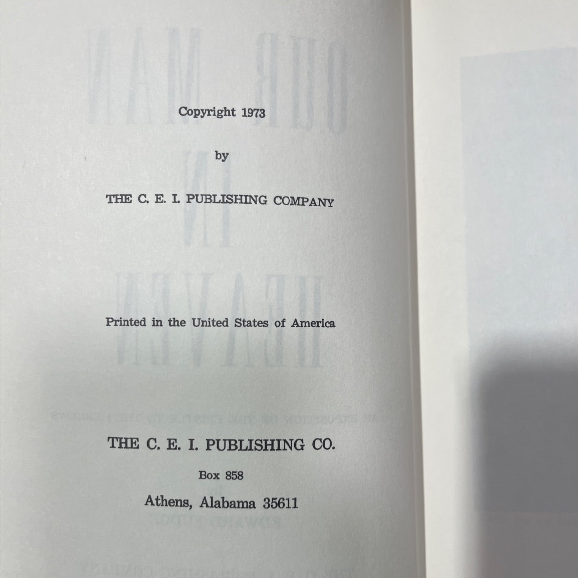 our man in heaven an exposition of the epistle to the hebrews book, by edward fudge, 1973 Hardcover image 3