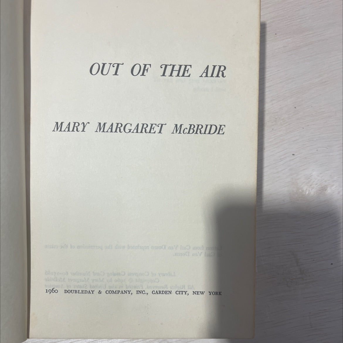 out of the air book, by mary margaret mcbride, 1960 Hardcover, Vintage image 2
