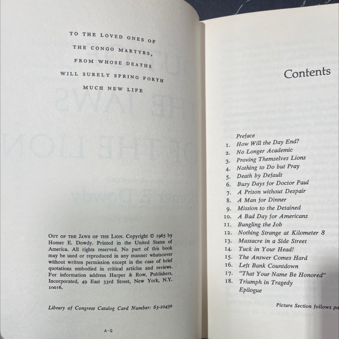 out of the jaws of the lion book, by Homer E. Dowdy, 1965 Hardcover image 3