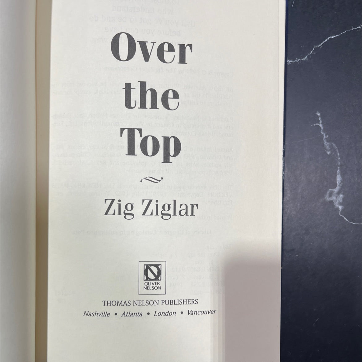 over the top book, by zig ziglar, 1994 Hardcover image 2