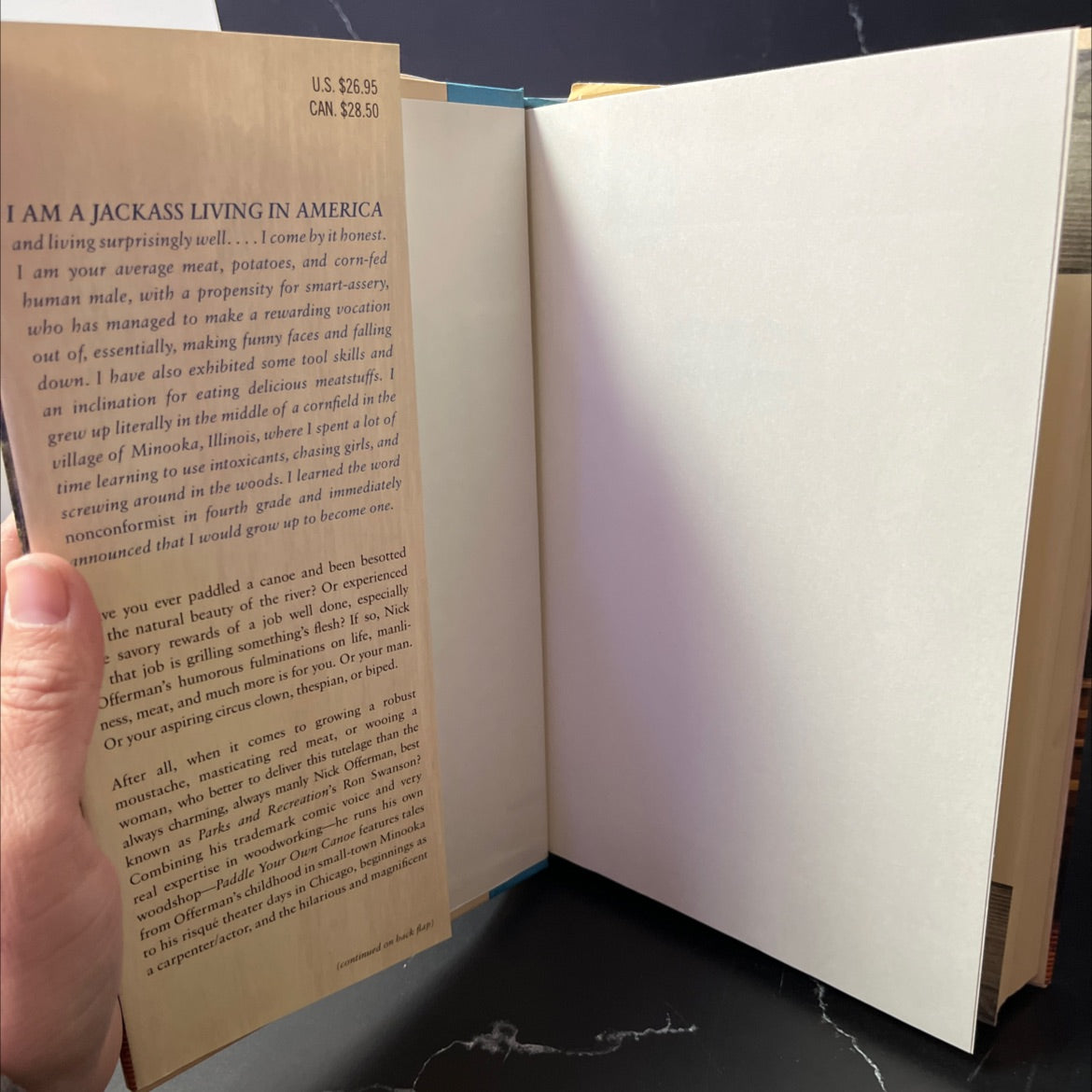 SIGNED paddle your own canoe: one man's fundamentals for delicious living book, by Nick Offerman, 2014 Hardcover, First image 4
