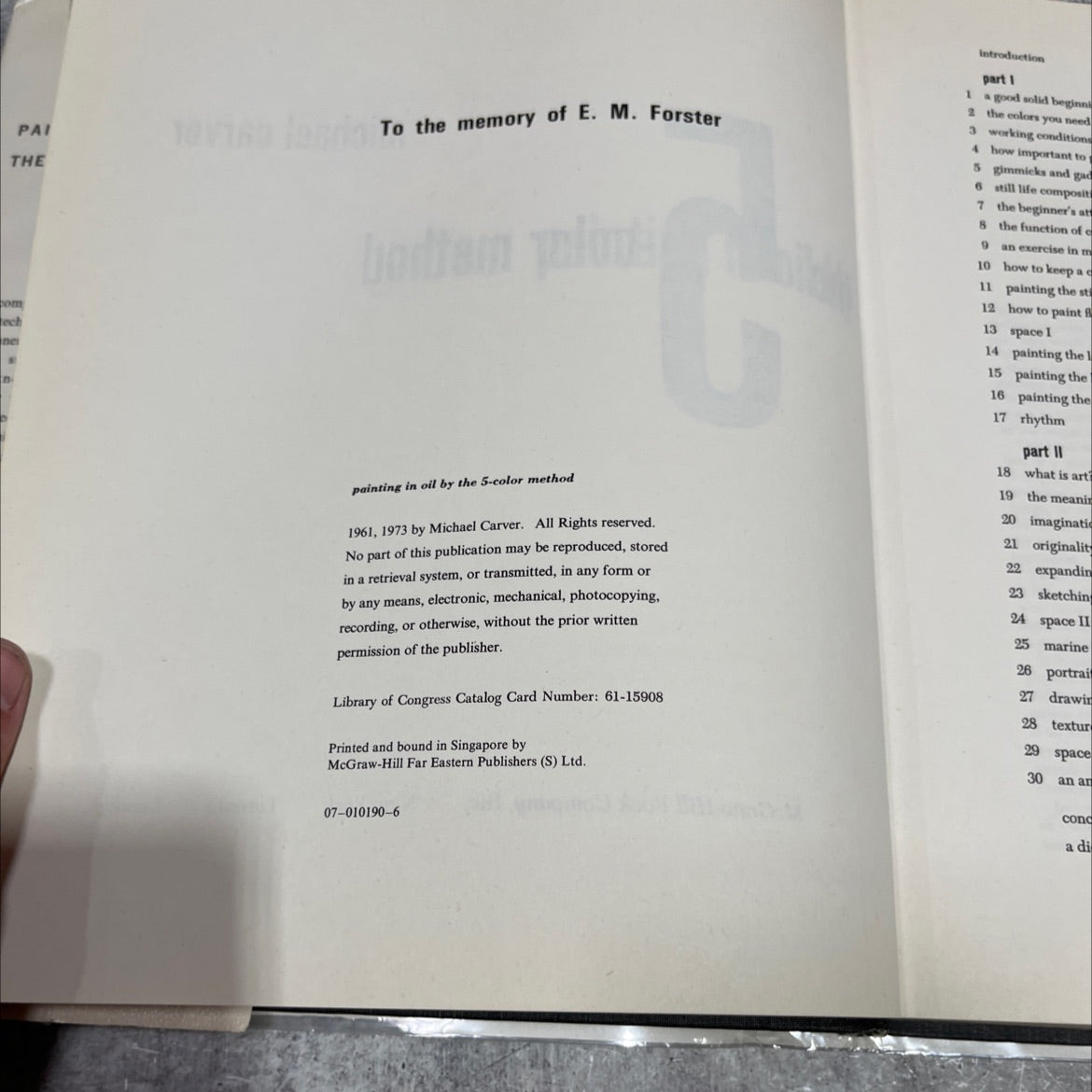 painting in oil by the 5-color method book, by Michael Carver, 1973 Hardcover image 3