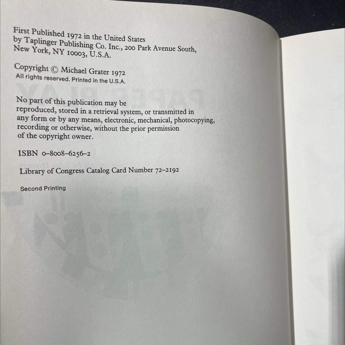 paper play book, by michael grater, 1972 Hardcover image 3