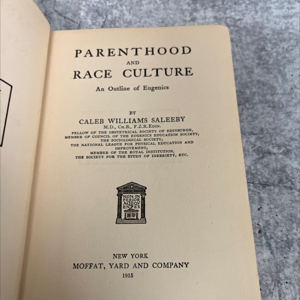 parenthood and race culture an outline of eugenics book, by caleb williams saleeby, 1915 Hardcover image 2